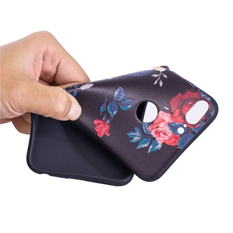 Embossment Soft TPU Mobile Phone Case for Huawei Honor 9 Lite/9 Youth Edition - Roses-7