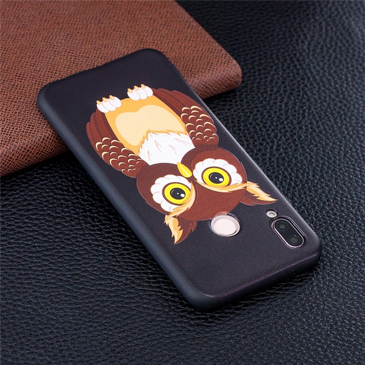 Embossment Soft TPU Cell Phone Case for Huawei Honor 9 Lite/9 Youth Edition - Lovely Owl-3