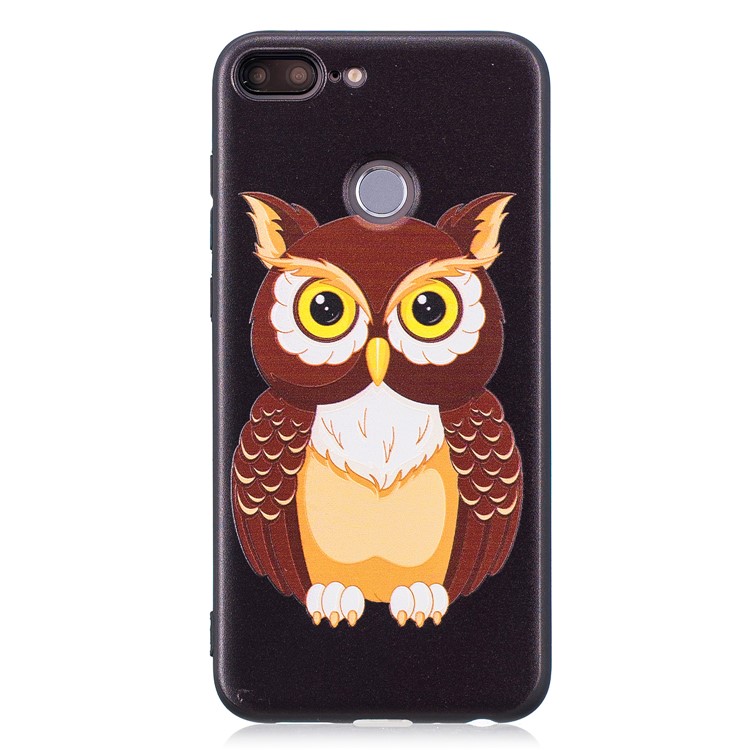 Embossment Soft TPU Cell Phone Case for Huawei Honor 9 Lite/9 Youth Edition - Lovely Owl-4