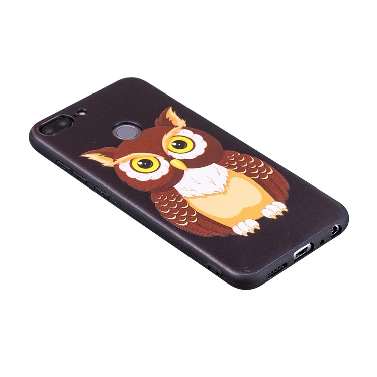 Embossment Soft TPU Cell Phone Case for Huawei Honor 9 Lite/9 Youth Edition - Lovely Owl-5