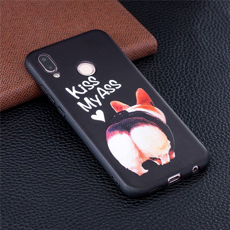 Embossment Soft TPU Back Case for Huawei Honor 9 Lite/9 Youth Edition - Kiss My Ass-2