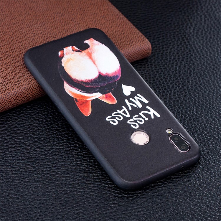Embossment Soft TPU Back Case for Huawei Honor 9 Lite/9 Youth Edition - Kiss My Ass-3