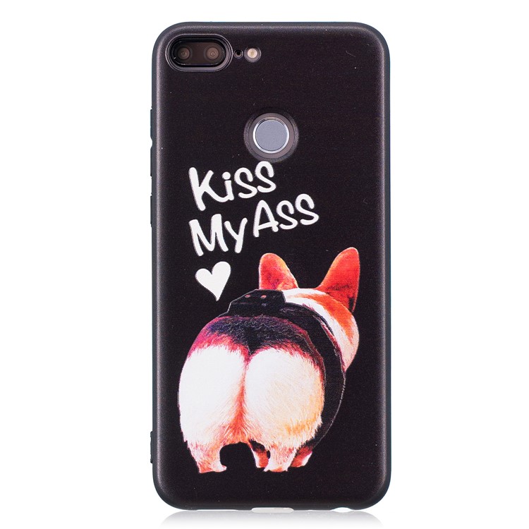 Embossment Soft TPU Back Case for Huawei Honor 9 Lite/9 Youth Edition - Kiss My Ass-4