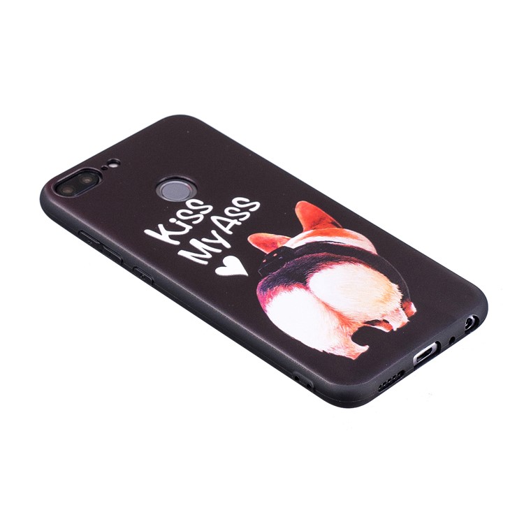 Embossment Soft TPU Back Case for Huawei Honor 9 Lite/9 Youth Edition - Kiss My Ass-5