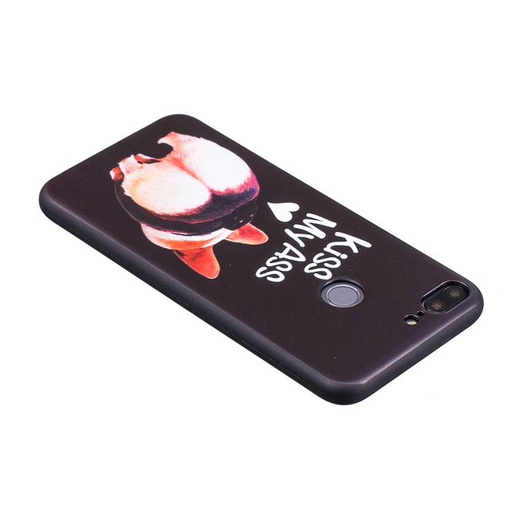 Embossment Soft TPU Back Case for Huawei Honor 9 Lite/9 Youth Edition - Kiss My Ass-6