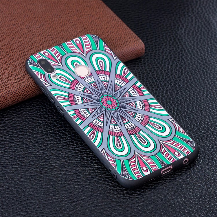 Embossment Soft TPU Back Casing for Huawei Honor 9 Lite/9 Youth Edition - Abstract Floral-2