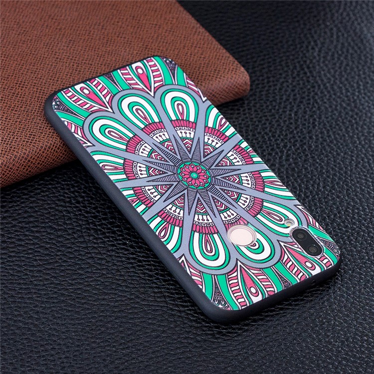 Embossment Soft TPU Back Casing for Huawei Honor 9 Lite/9 Youth Edition - Abstract Floral-3