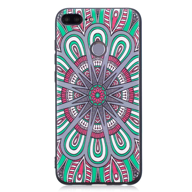 Embossment Soft TPU Back Casing for Huawei Honor 9 Lite/9 Youth Edition - Abstract Floral-4