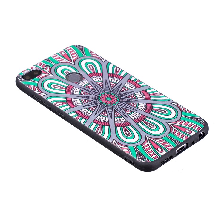 Embossment Soft TPU Back Casing for Huawei Honor 9 Lite/9 Youth Edition - Abstract Floral-5
