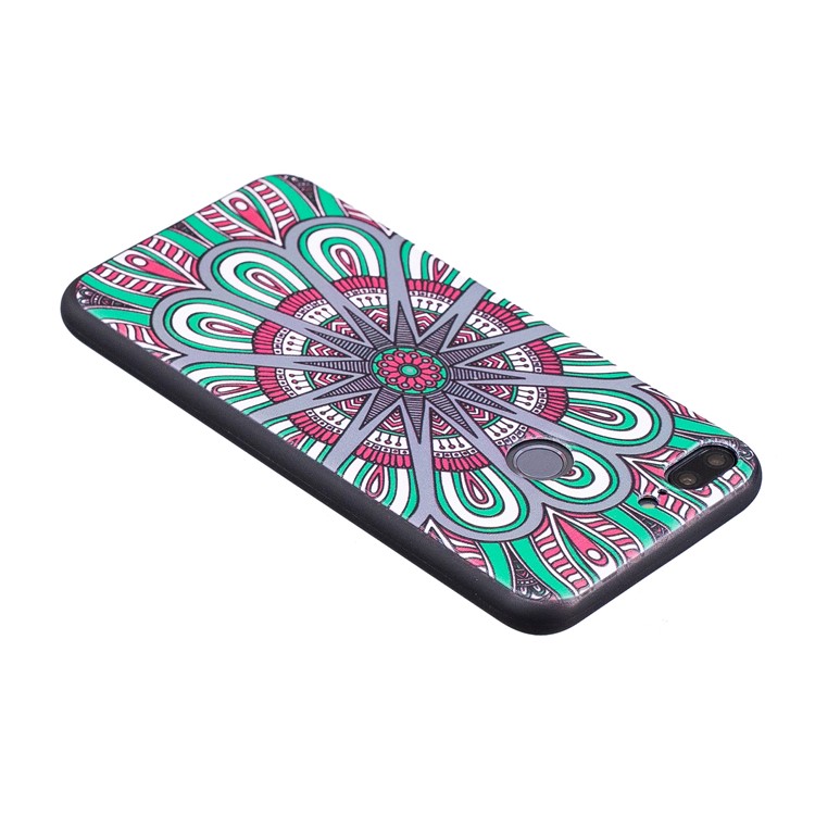 Embossment Soft TPU Back Casing for Huawei Honor 9 Lite/9 Youth Edition - Abstract Floral-6