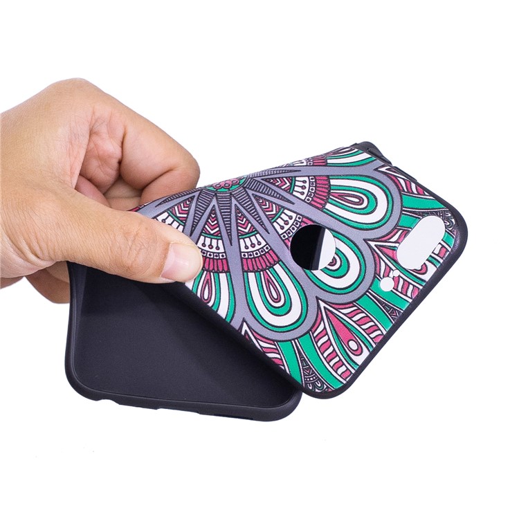 Embossment Soft TPU Back Casing for Huawei Honor 9 Lite/9 Youth Edition - Abstract Floral-7