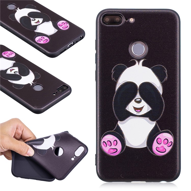 Embossment Soft TPU Protective Cell Phone Case for Huawei Honor 9 Lite/9 Youth Edition - Cute Panda-1