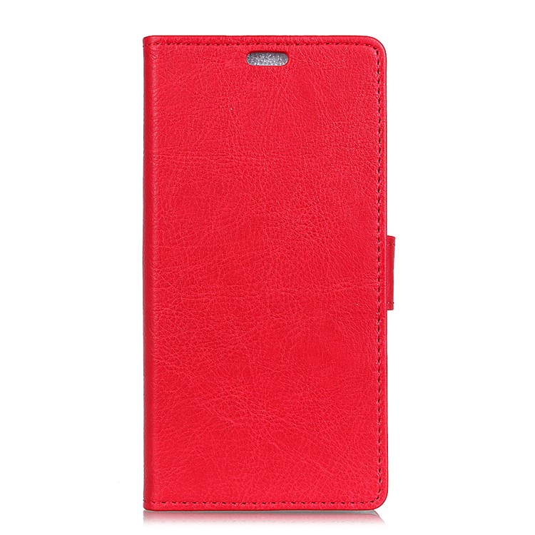 Crazy Horse Wallet Leather Stand Cover for Huawei Y7 Prime (2018) / Honor 7C / Enjoy 8 - Red-2