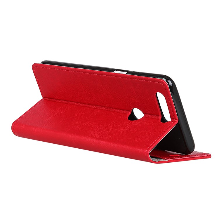 Crazy Horse Wallet Leather Stand Cover for Huawei Y7 Prime (2018) / Honor 7C / Enjoy 8 - Red-3