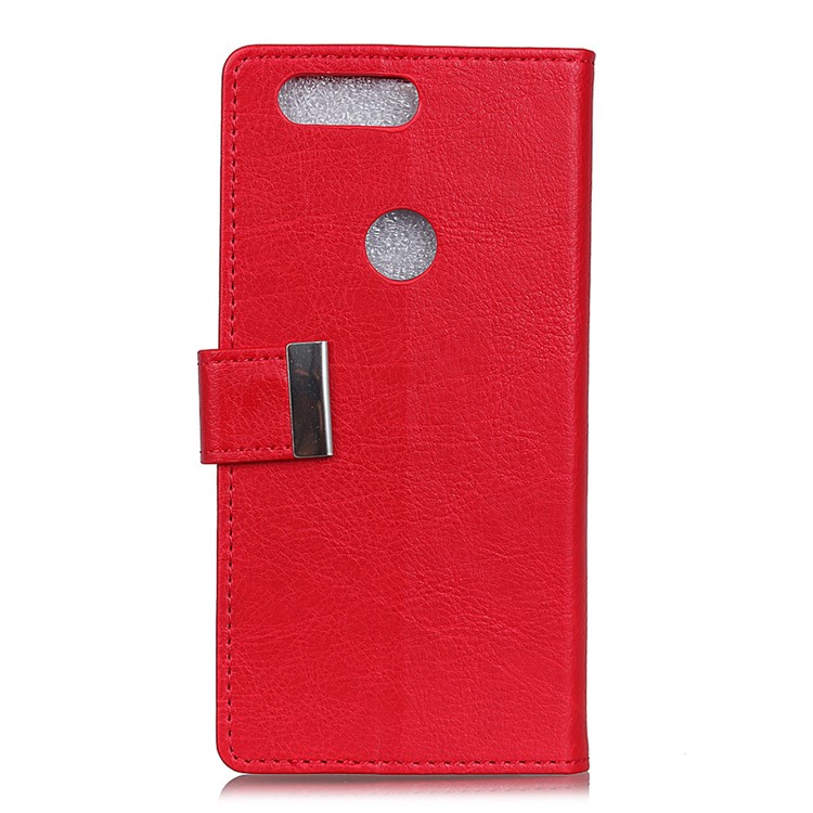Crazy Horse Wallet Leather Stand Cover for Huawei Y7 Prime (2018) / Honor 7C / Enjoy 8 - Red-4