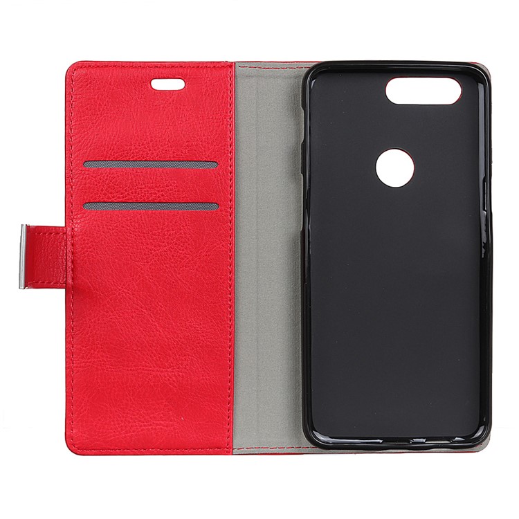 Crazy Horse Wallet Leather Stand Cover for Huawei Y7 Prime (2018) / Honor 7C / Enjoy 8 - Red-5