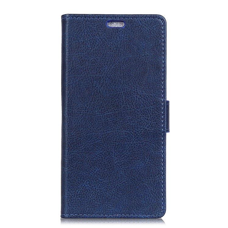 Crazy Horse Wallet Leather Cell Phone Case for Huawei Y7 Prime (2018) / Honor 7C / Enjoy 8 - Blue-3