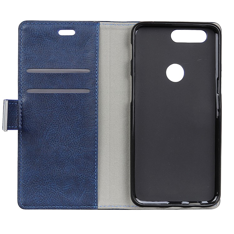 Crazy Horse Wallet Leather Cell Phone Case for Huawei Y7 Prime (2018) / Honor 7C / Enjoy 8 - Blue-5