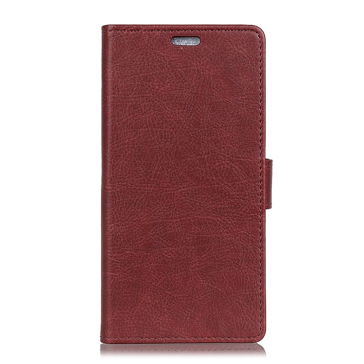 Crazy Horse Leather Stand Case with Card Slots for Huawei Y7 Prime (2018) / Honor 7C / Enjoy 8 - Coffee-2