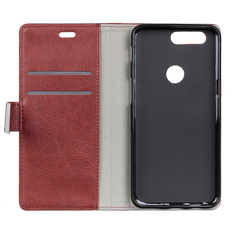 Crazy Horse Leather Stand Case with Card Slots for Huawei Y7 Prime (2018) / Honor 7C / Enjoy 8 - Coffee-4