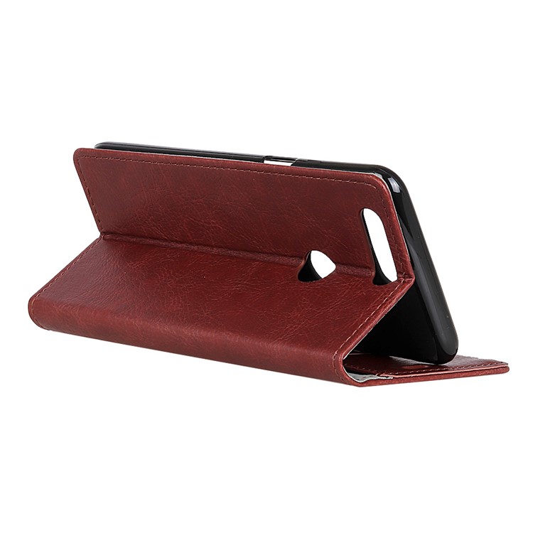 Crazy Horse Leather Stand Case with Card Slots for Huawei Y7 Prime (2018) / Honor 7C / Enjoy 8 - Coffee-5
