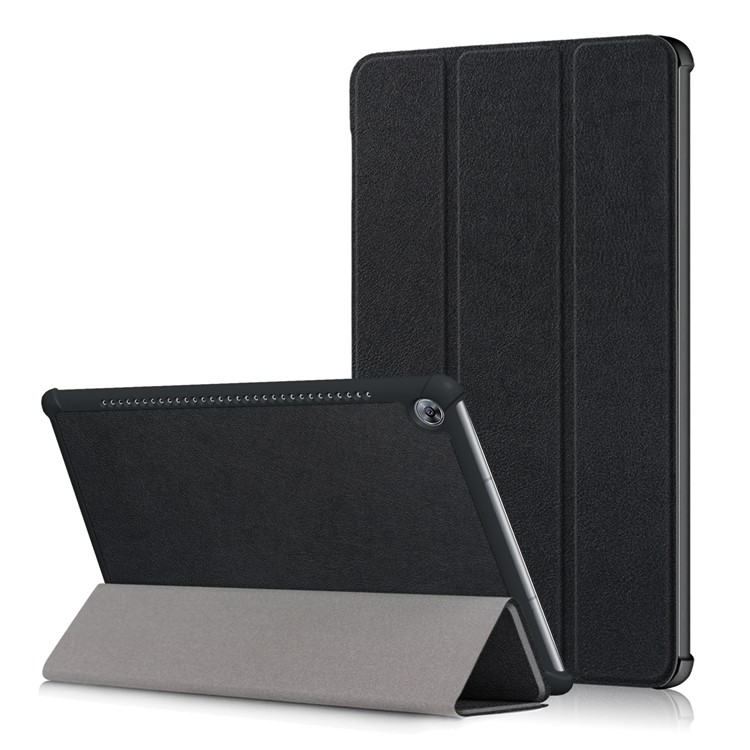 Tri-Fold Stand Flip Ledertasche Für Huawei Mediapad M5 10 / M5 10 (pro) - Schwarz-1