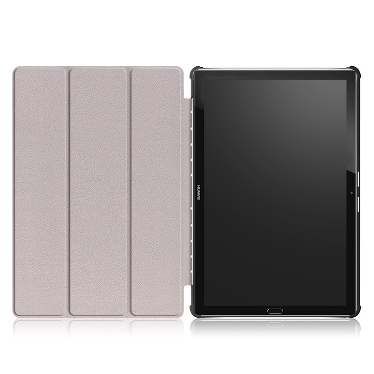 Tri-Fold Stand Flip Ledertasche Für Huawei Mediapad M5 10 / M5 10 (pro) - Schwarz-10