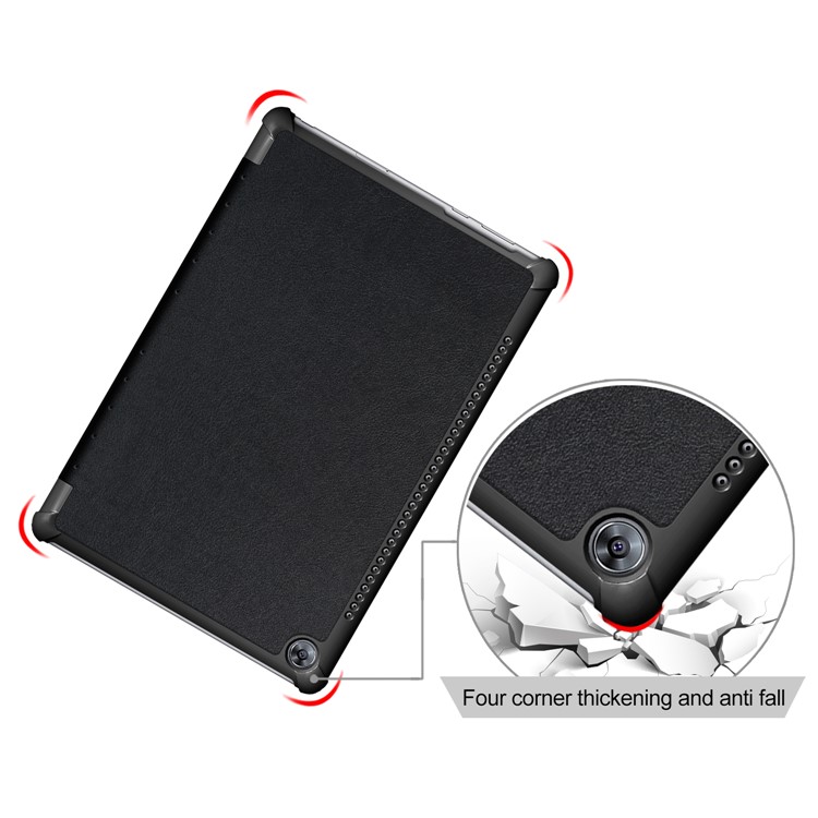 Tri-Fold Stand Flip Ledertasche Für Huawei Mediapad M5 10 / M5 10 (pro) - Schwarz-5
