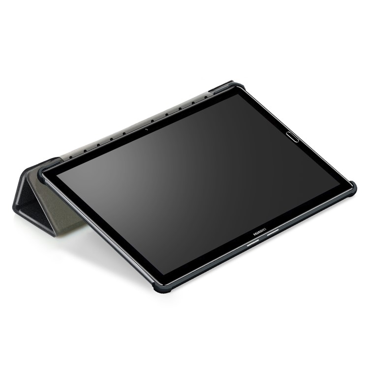 Tri-Fold Stand Flip Ledertasche Für Huawei Mediapad M5 10 / M5 10 (pro) - Schwarz-8