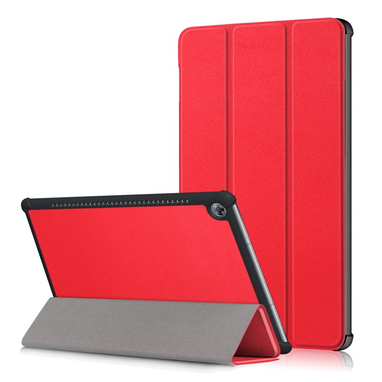 Tri-fold Stand Flip Leather Cover for Huawei MediaPad M5 10 / M5 10 (Pro) - Red-1