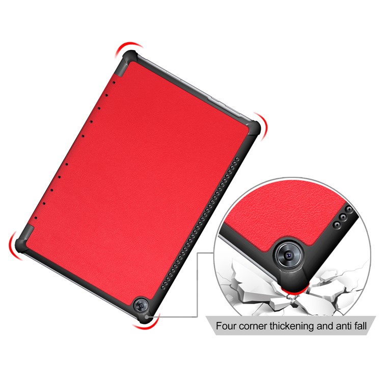 Tri-fold Stand Flip Leather Cover for Huawei MediaPad M5 10 / M5 10 (Pro) - Red-5