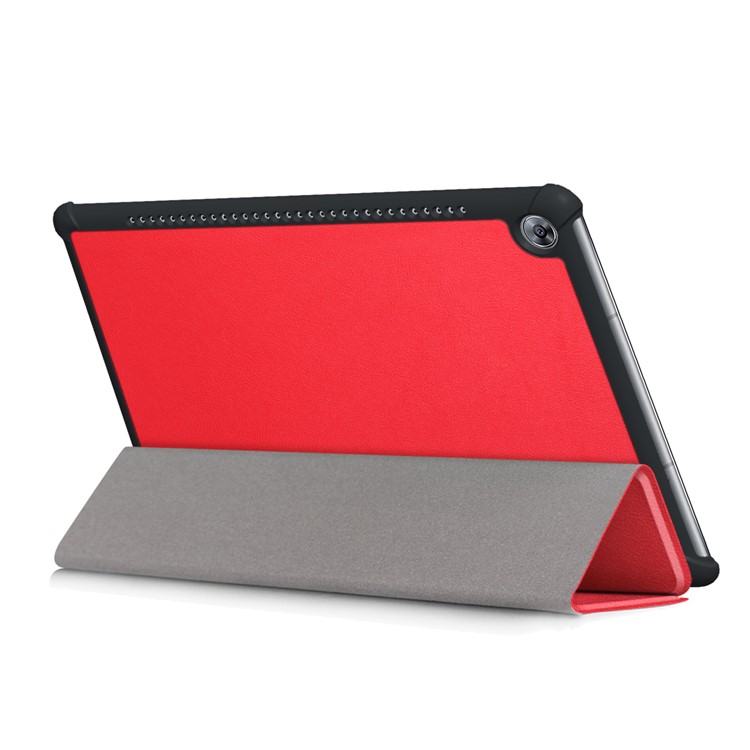 Tri-fold Stand Flip Leather Cover for Huawei MediaPad M5 10 / M5 10 (Pro) - Red-7