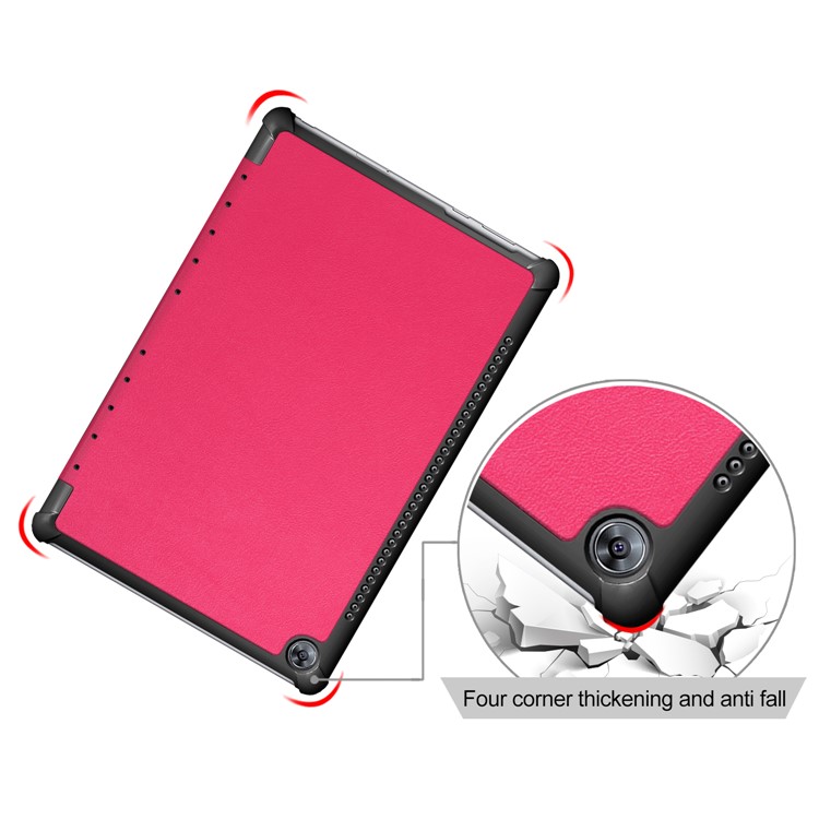 Tri-fold Stand Flip Leather Shell for Huawei MediaPad M5 10 / M5 10 (Pro) - Rose-5