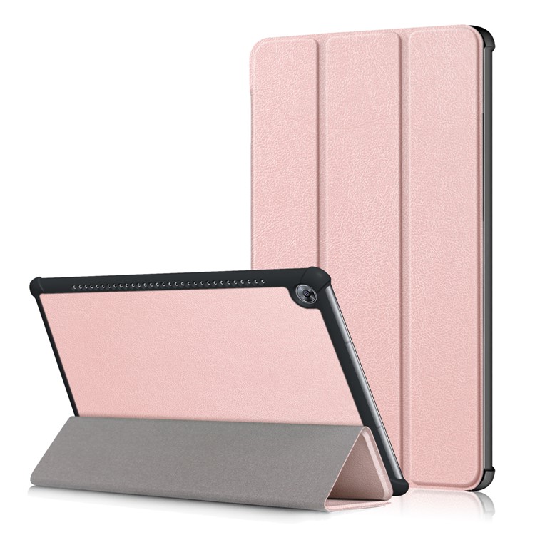 Tri-fold Stand Flip Leather Cover Case for Huawei MediaPad M5 10 / M5 10 (Pro) - Rose Gold-1