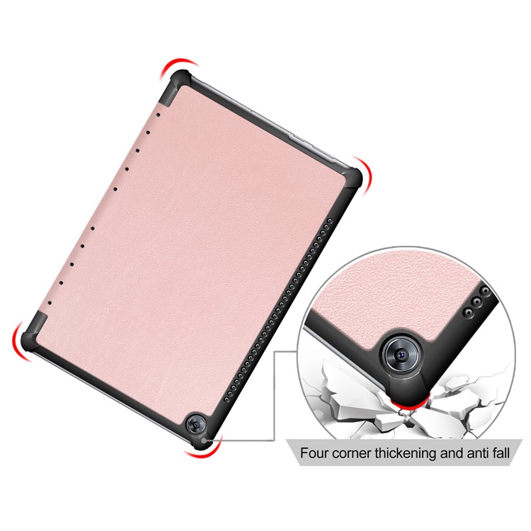 Tri-fold Stand Flip Leather Cover Case for Huawei MediaPad M5 10 / M5 10 (Pro) - Rose Gold-5