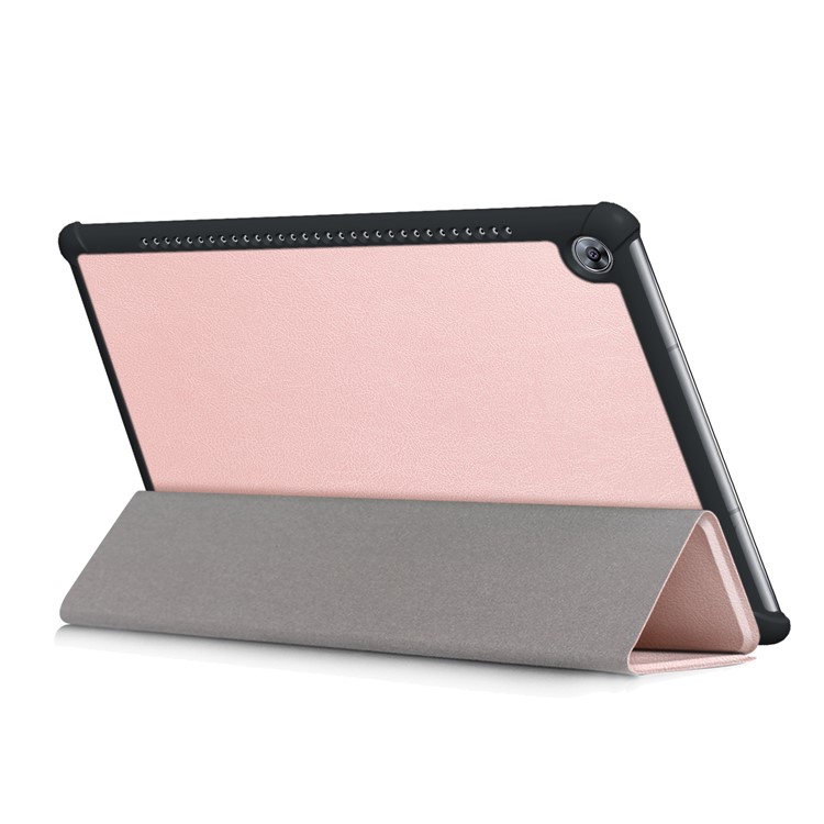Tri-fold Stand Flip Leather Cover Case for Huawei MediaPad M5 10 / M5 10 (Pro) - Rose Gold-7