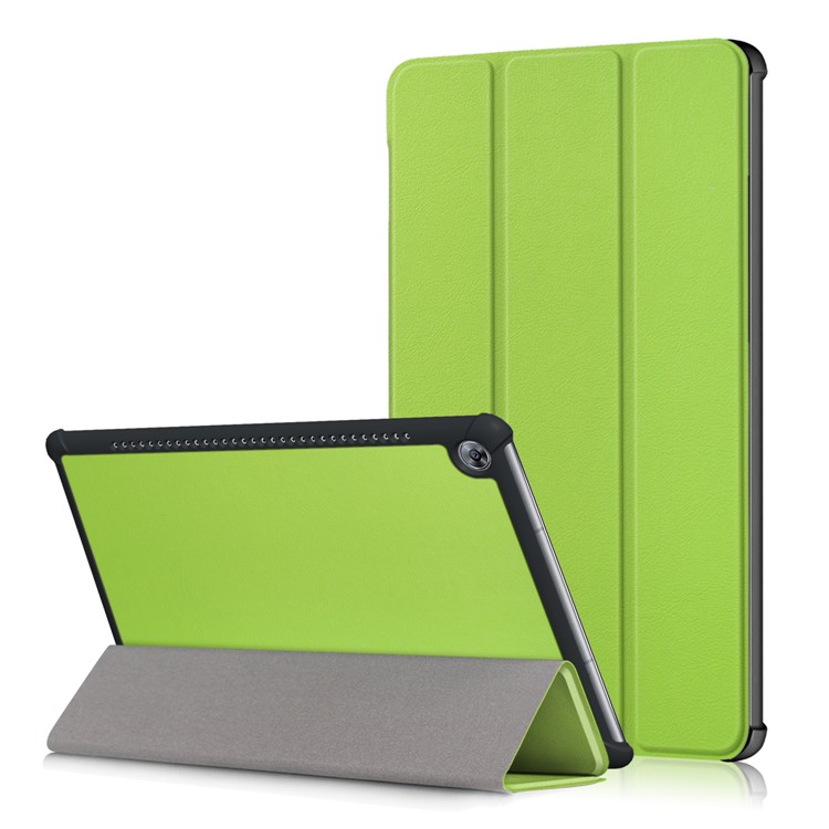 Tri-fold Stand PU Leather Protector Case for Huawei MediaPad M5 10 / M5 10 (Pro) - Green-1