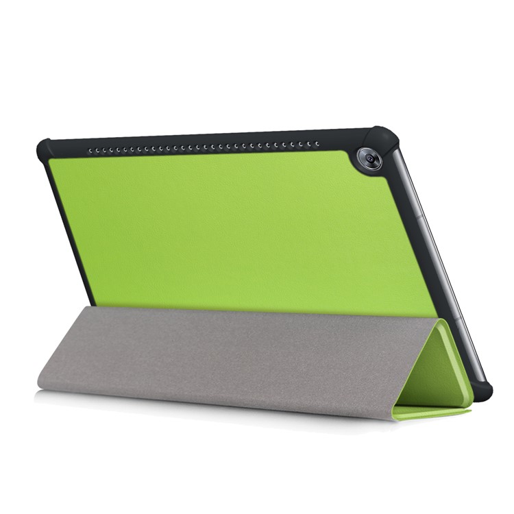 Tri-fold Stand PU Leather Protector Case for Huawei MediaPad M5 10 / M5 10 (Pro) - Green-7