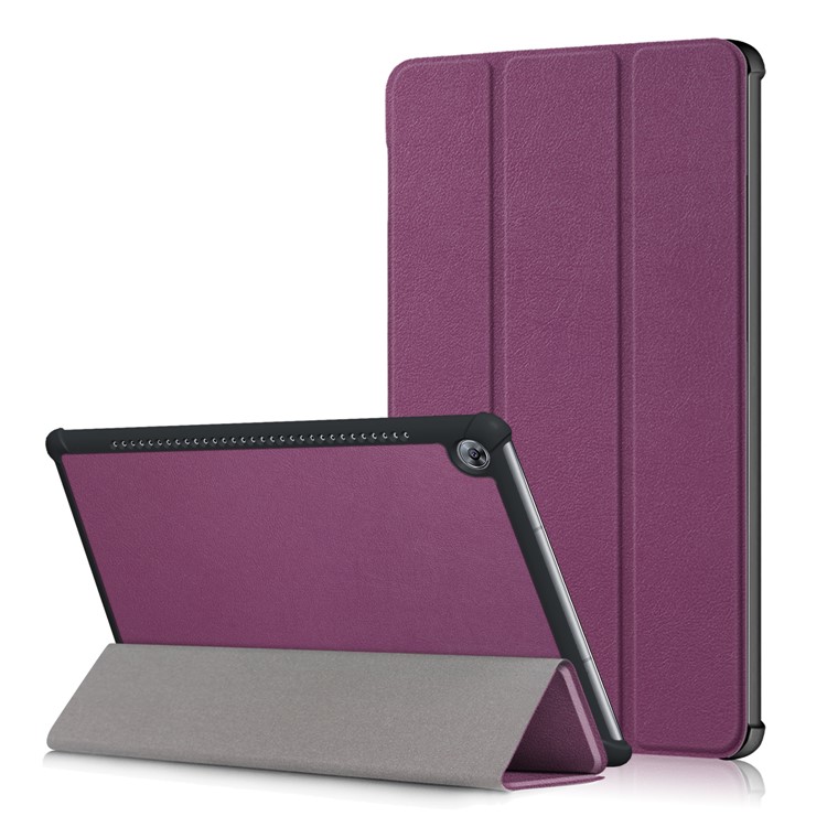 Tri-fold Stand Flip Leather Case Accessory for Huawei MediaPad M5 10 / M5 10 (Pro) - Purple-1