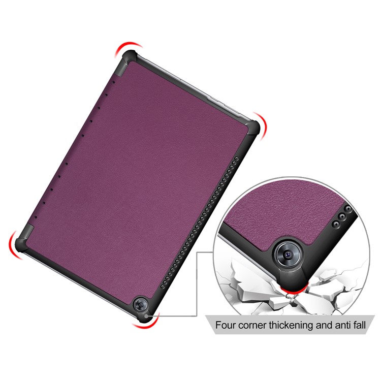 Tri-fold Stand Flip Leather Case Accessory for Huawei MediaPad M5 10 / M5 10 (Pro) - Purple-5
