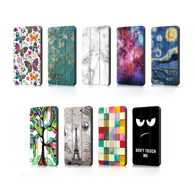Pattern Printing Tri-fold Leather Stand Case for Huawei MediaPad M5 10 / M5 10 (Pro) - Galaxy Pattern-11
