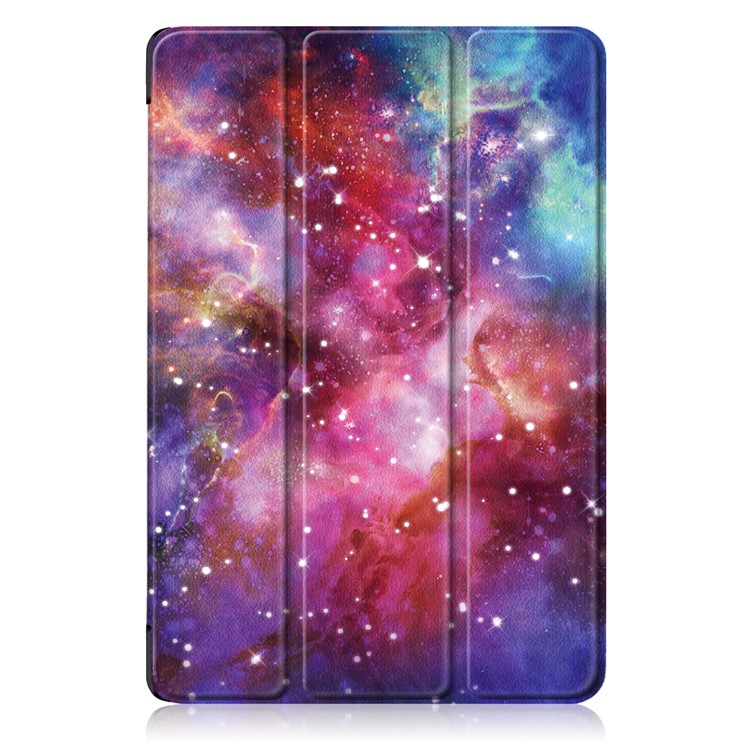 Pattern Printing Tri-fold Leather Stand Case for Huawei MediaPad M5 10 / M5 10 (Pro) - Galaxy Pattern-2