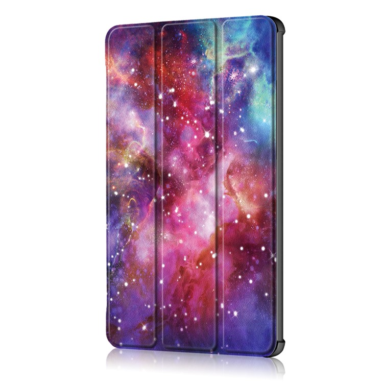 Pattern Printing Tri-fold Leather Stand Case for Huawei MediaPad M5 10 / M5 10 (Pro) - Galaxy Pattern-4