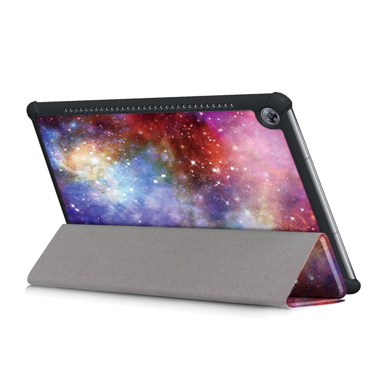 Pattern Printing Tri-fold Leather Stand Case for Huawei MediaPad M5 10 / M5 10 (Pro) - Galaxy Pattern-7