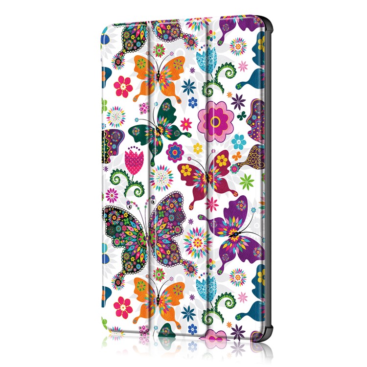 Pattern Printing Tri-fold Leather Stand Cover for Huawei MediaPad M5 10 / M5 10 (Pro) - Butterfly Flower-4