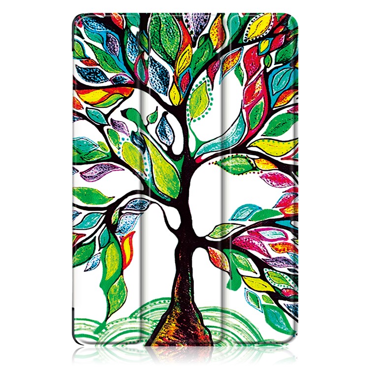 Pattern Printing Leather Case with Tri-fold Stand for Huawei MediaPad M5 10 / M5 10 (Pro) - Colorized Tree-2