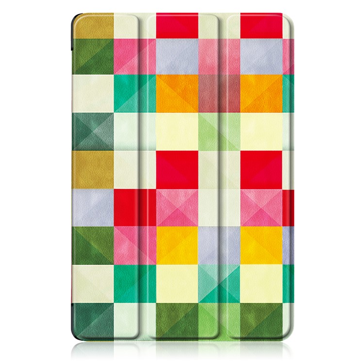 Pattern Printing Leather Cover with Tri-fold Stand for Huawei MediaPad M5 10 / M5 10 (Pro) - Square Pattern-2