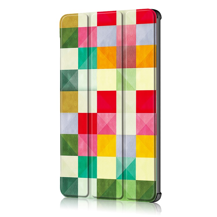 Pattern Printing Leather Cover with Tri-fold Stand for Huawei MediaPad M5 10 / M5 10 (Pro) - Square Pattern-4