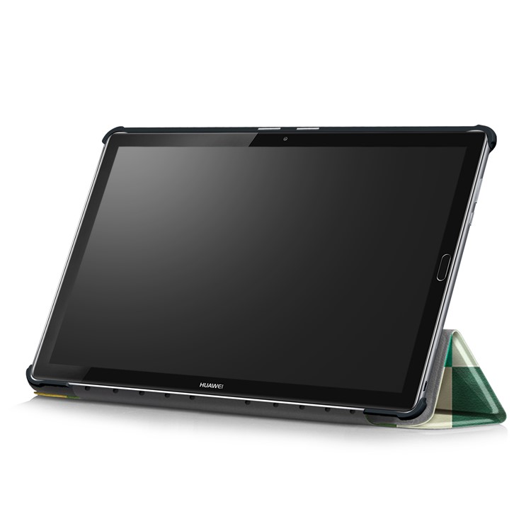 Pattern Printing Leather Cover with Tri-fold Stand for Huawei MediaPad M5 10 / M5 10 (Pro) - Square Pattern-6
