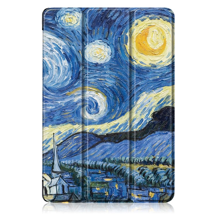 Pattern Printing Leather Case Cover with Tri-fold Stand for Huawei MediaPad M5 10 / M5 10 (Pro) - Oil Painting-2